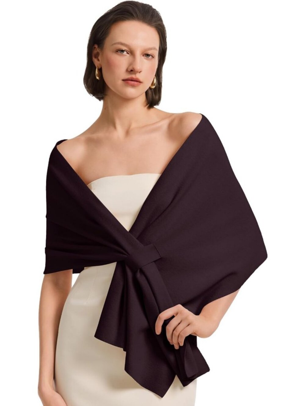 Elegant Pashmina Shawl Wrap for Evening Dress - Versatile Pull Through Scarf